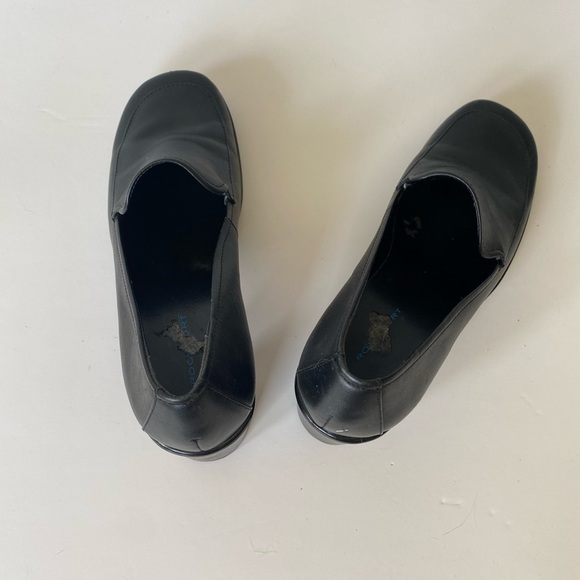 Rockport black leather block heel square toe shoe women’s 6.5 - Picture 5 of 14